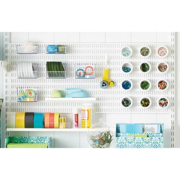 Container Store Elfa Utility Tall Pegboard Translucent Boxes - Picture 5 of 5